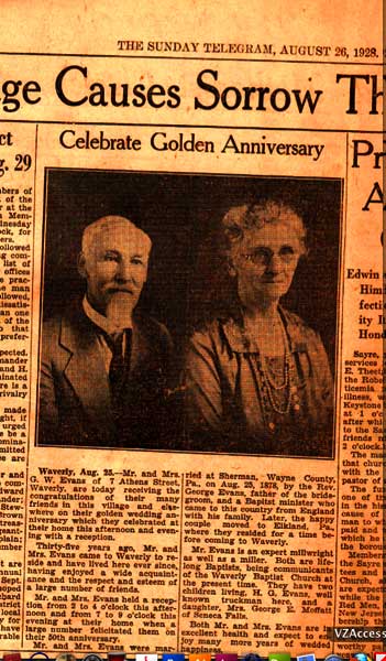 Golden Anniversary of the Evans', 1928
