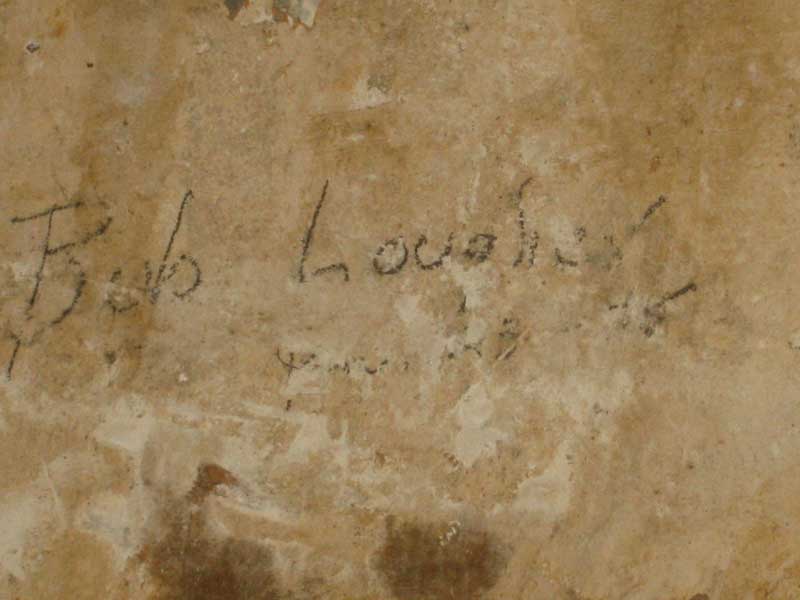 Bub Lougher signature found in dining room wall