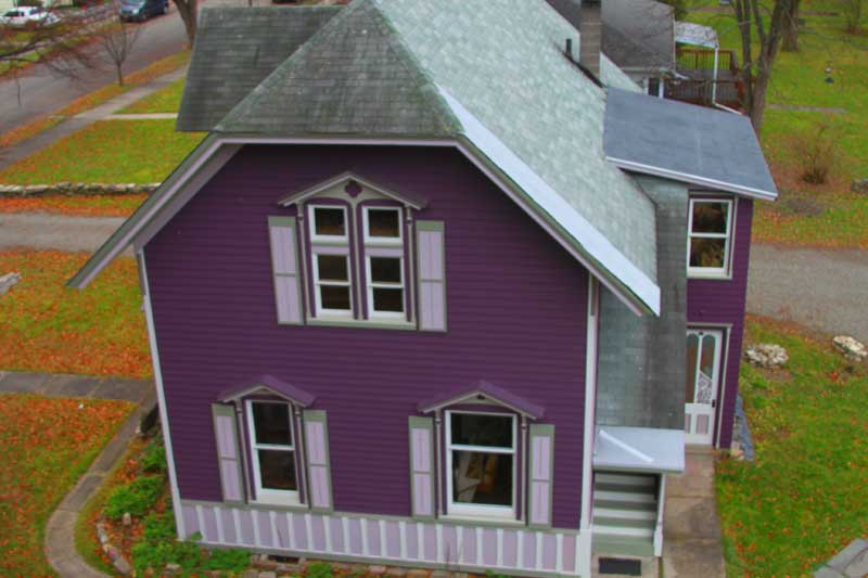 2013, looking down at carriage house from third floor of the main house