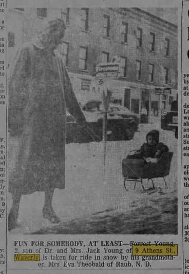 Picture from Jan. 27, 1958 Elmira Star Gazette, Forrest Young